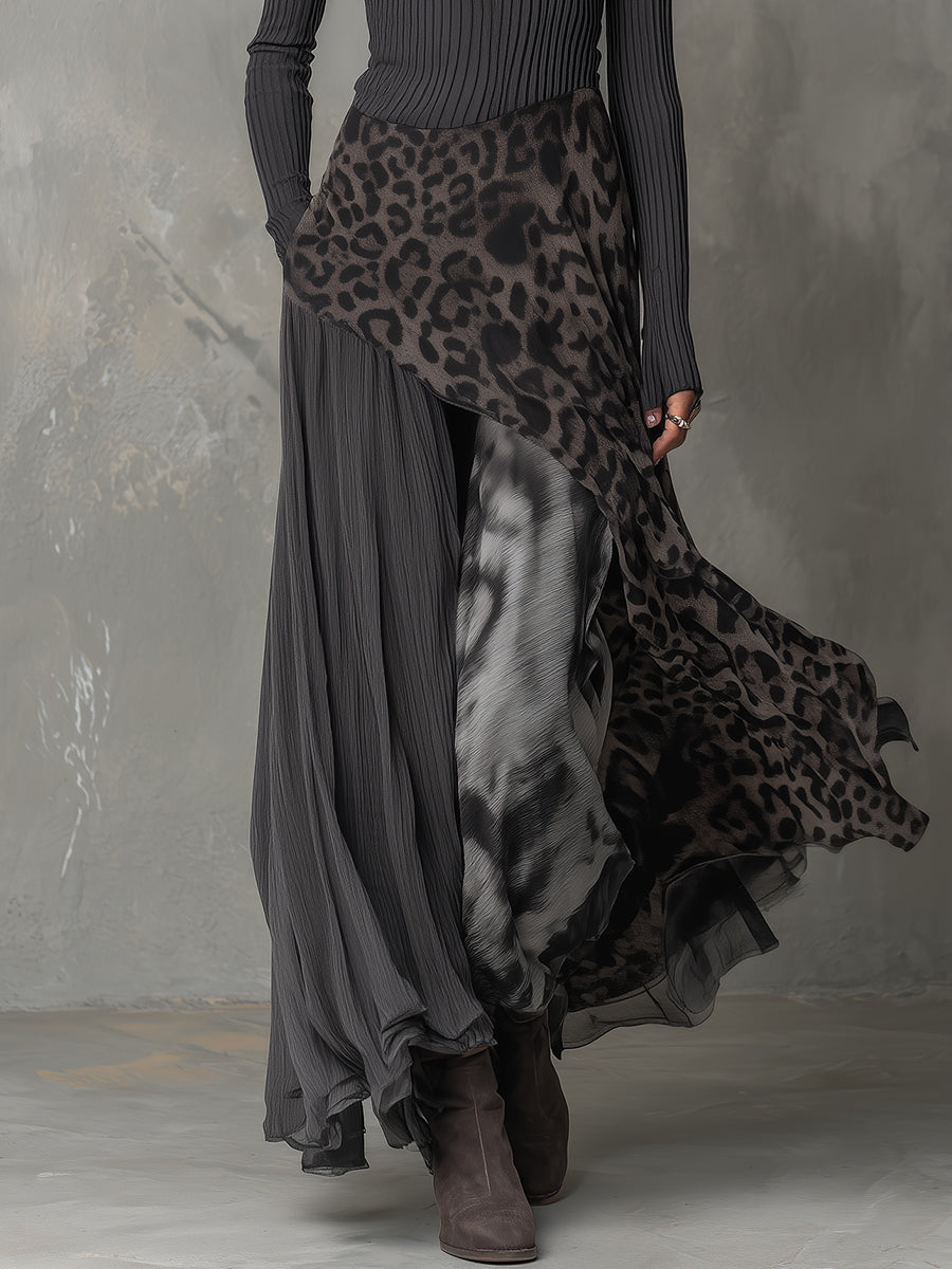 Martina | Vestido largo estilo bohemio con estampado de leopardo • S1