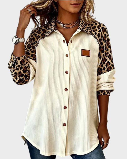 Jackie™ Camisa Abotonada con Estampado de Leopardo