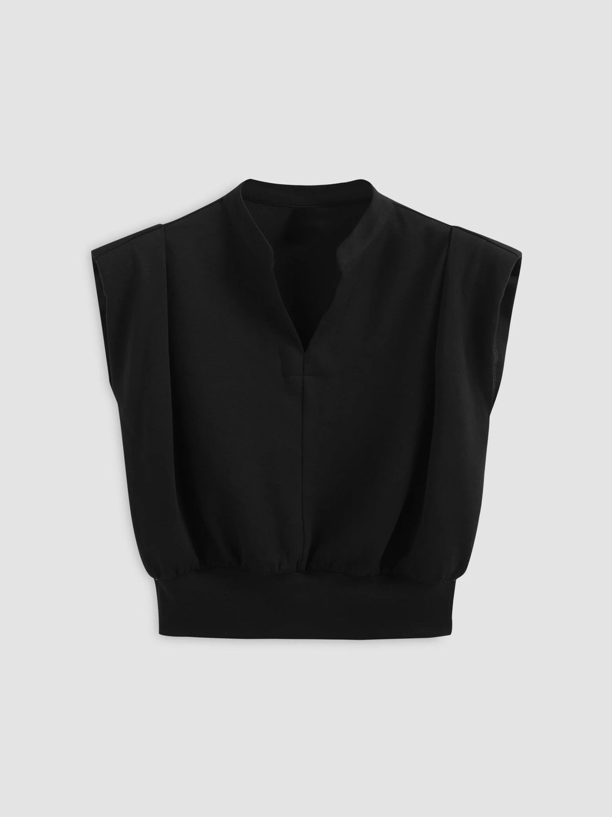 Top corto plisado de cuello en V