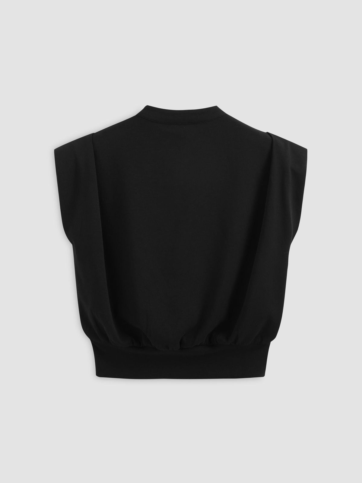 Top corto plisado de cuello en V
