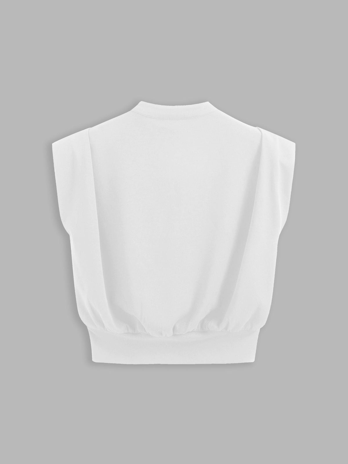 Top corto plisado de cuello en V