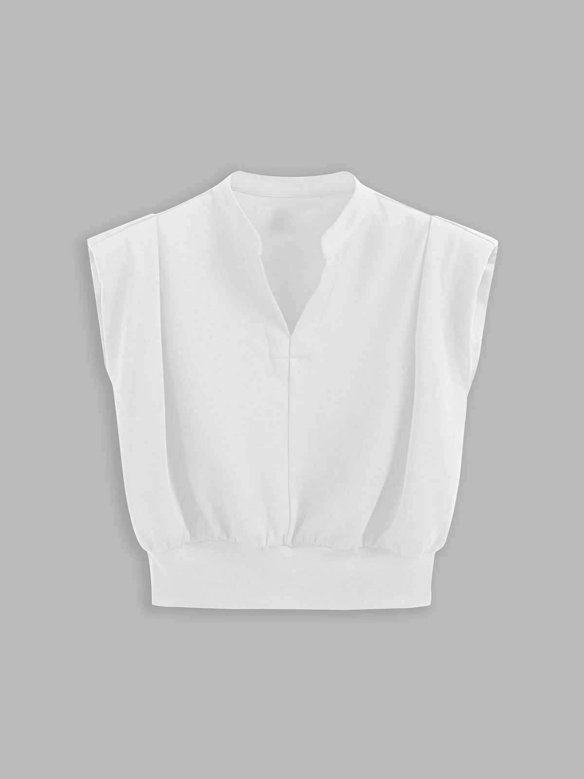 Top corto plisado de cuello en V