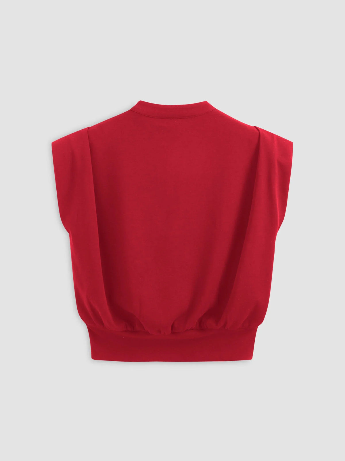 Top corto plisado de cuello en V