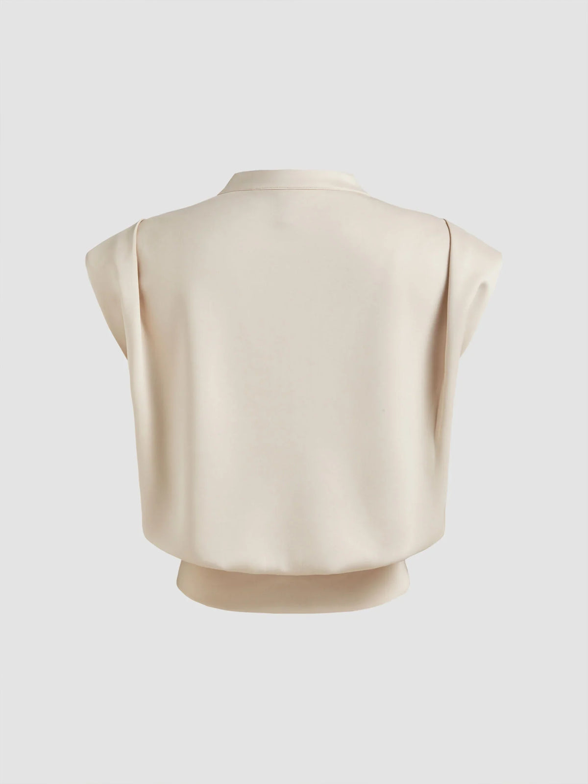Top corto plisado de cuello en V
