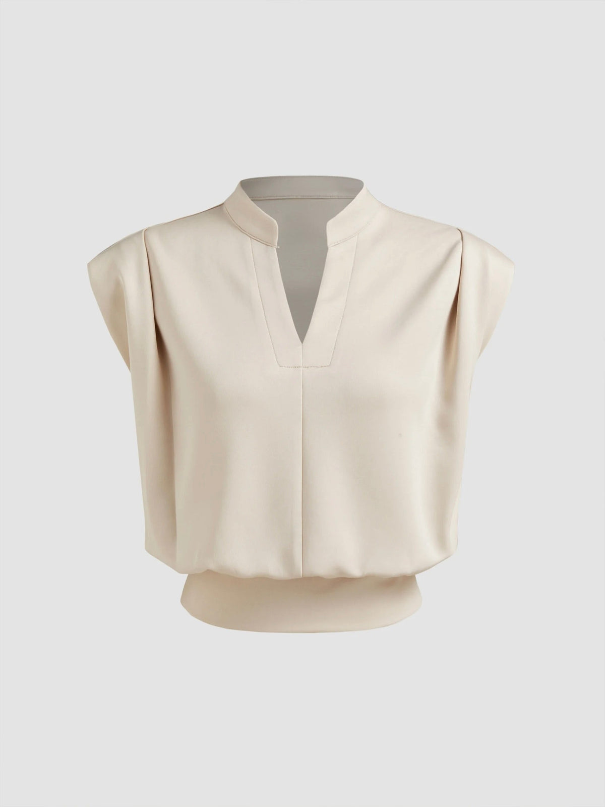 Top corto plisado de cuello en V