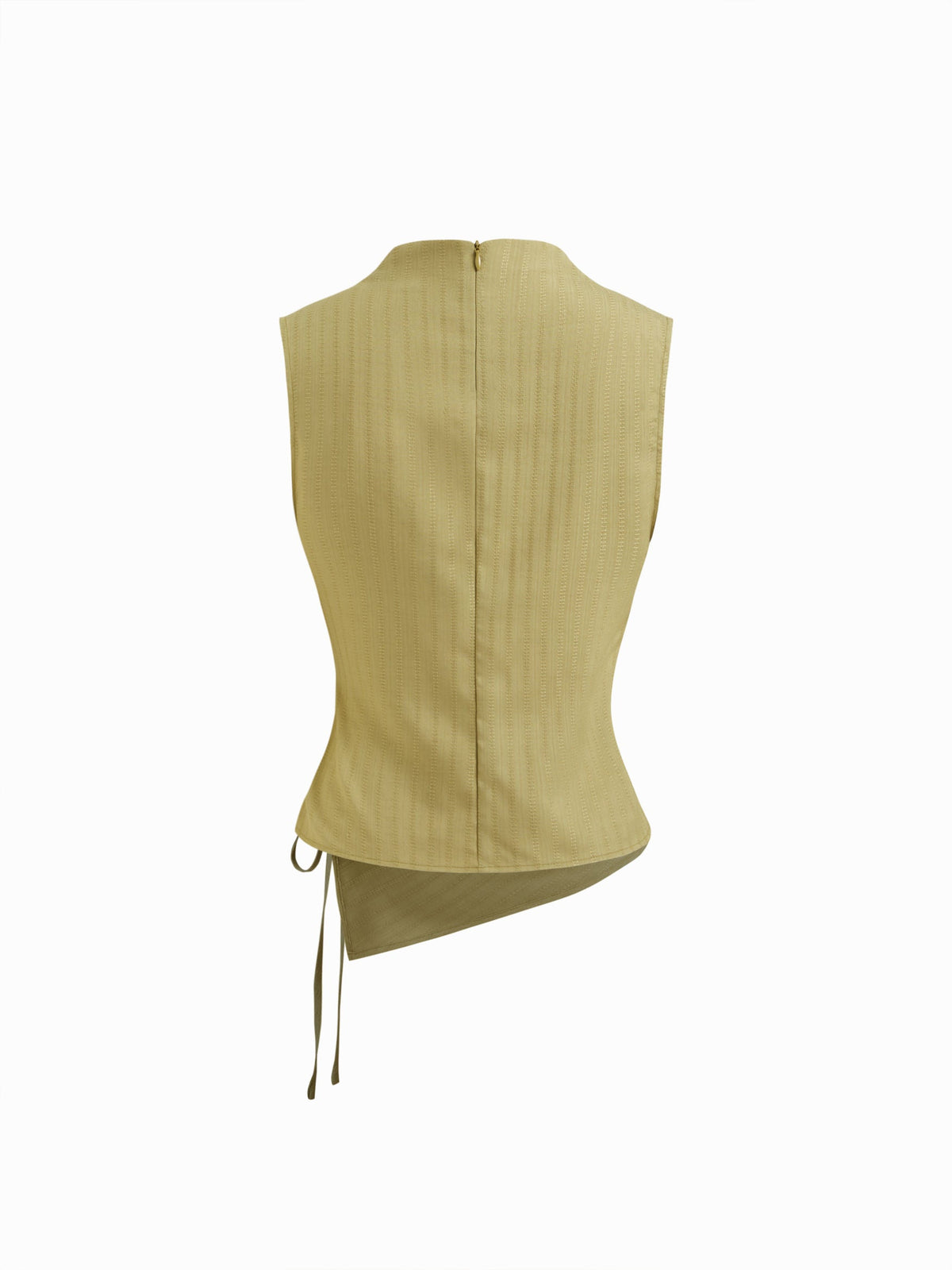 Top de tirantes con cuello alto, textura fruncida y nudo