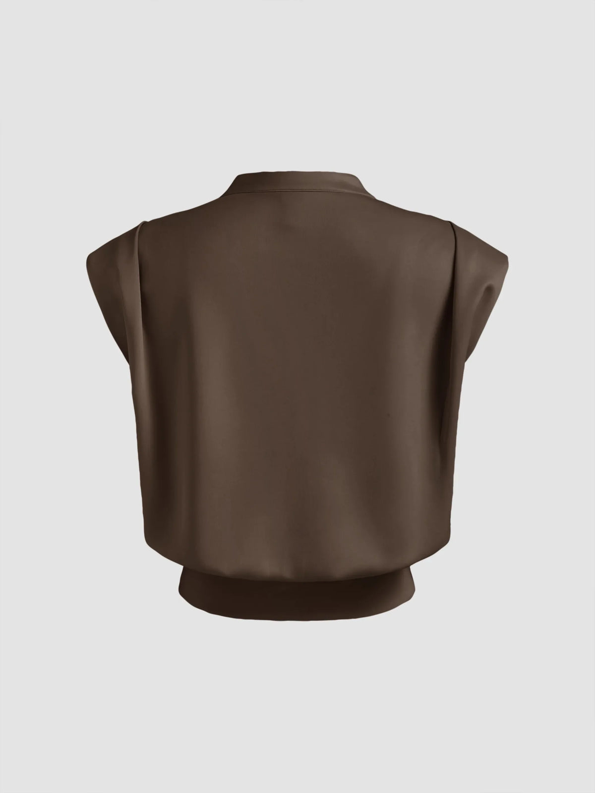 Top corto plisado de cuello en V