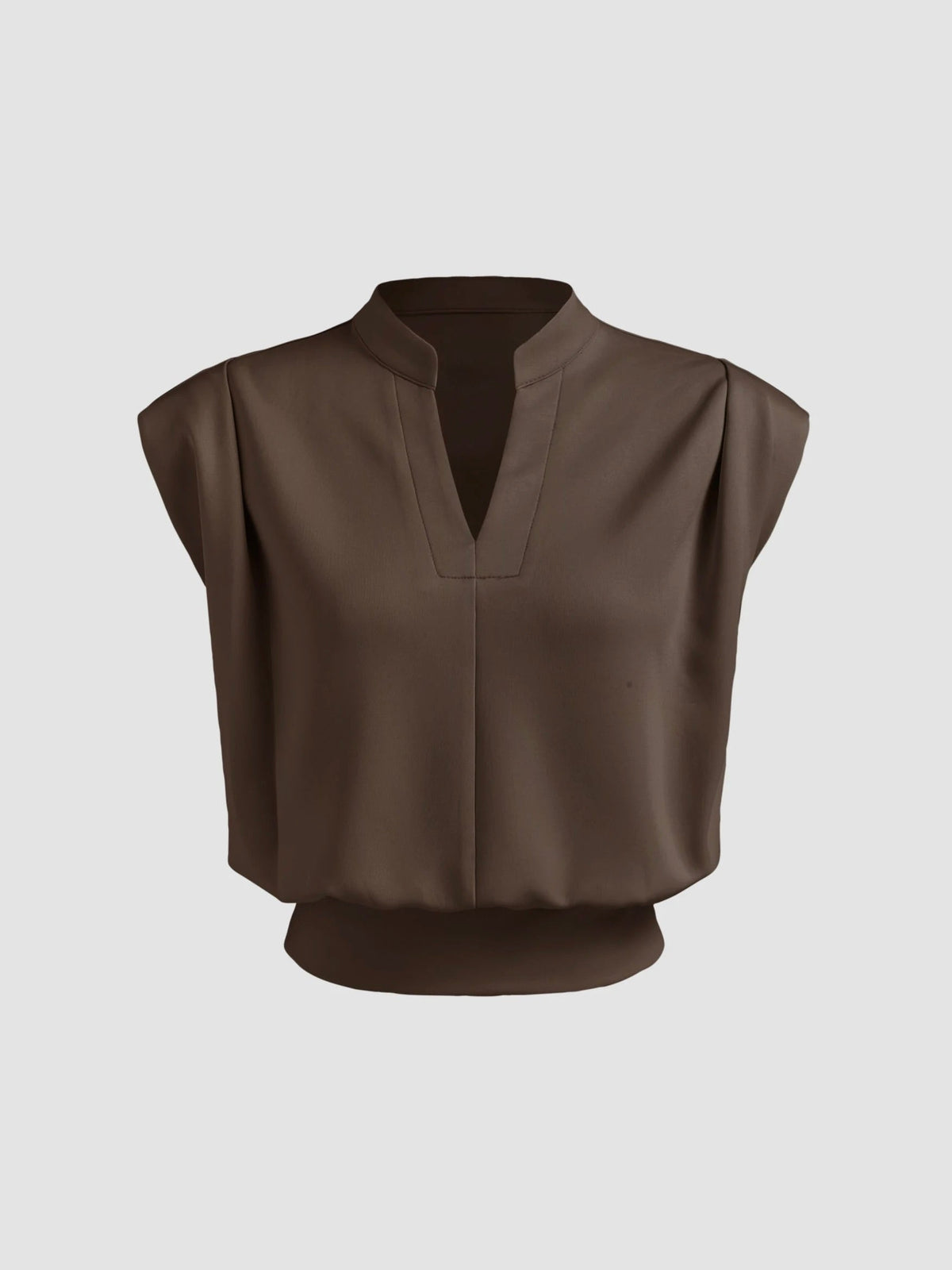 Top corto plisado de cuello en V