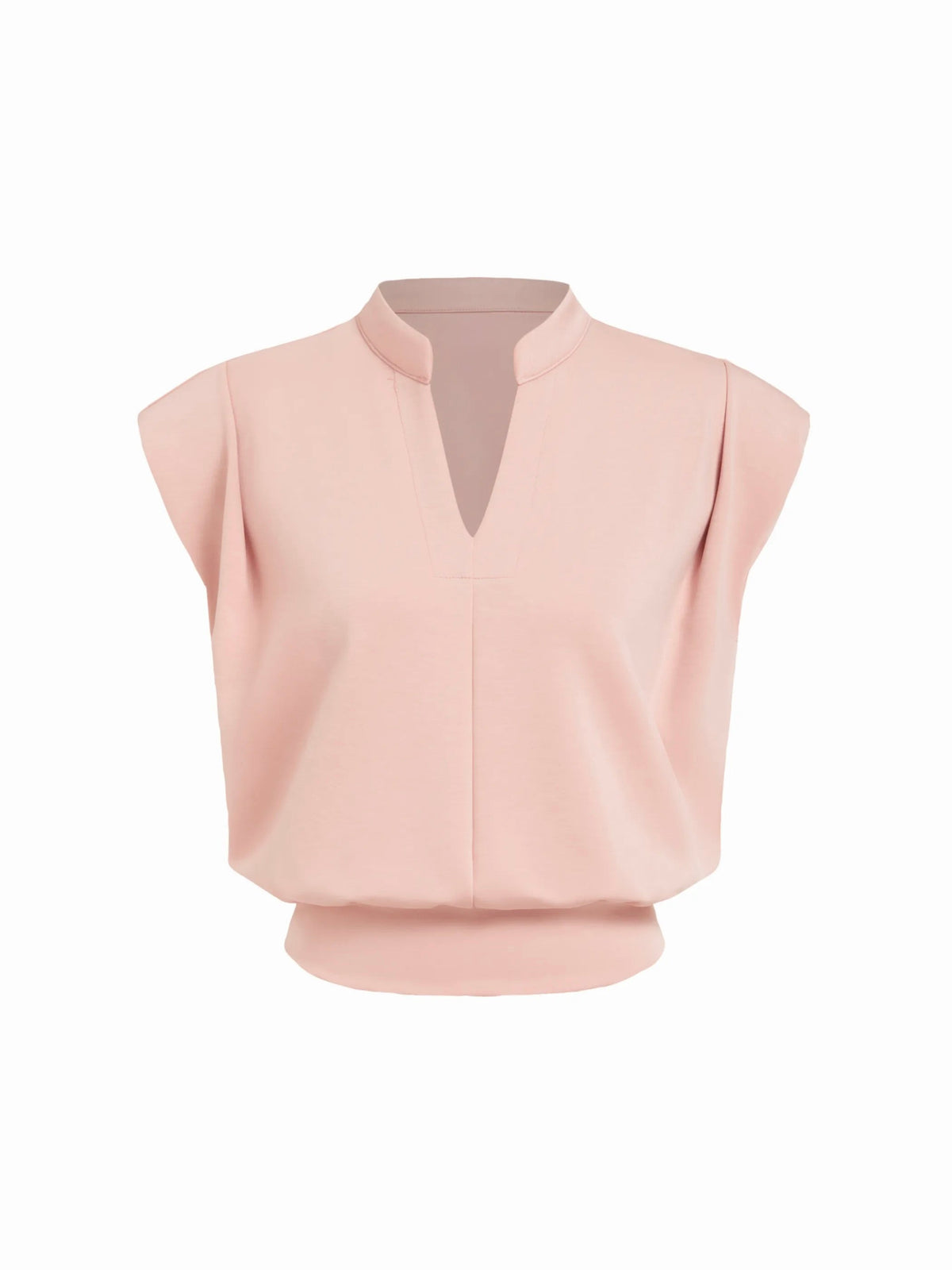 Top corto plisado de cuello en V