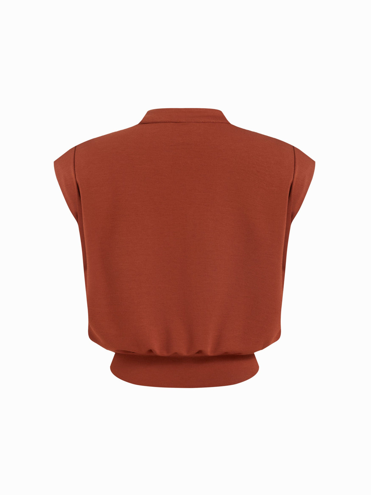Top corto plisado de cuello en V