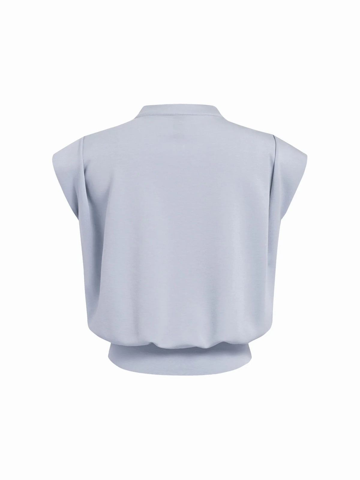 Top corto plisado de cuello en V