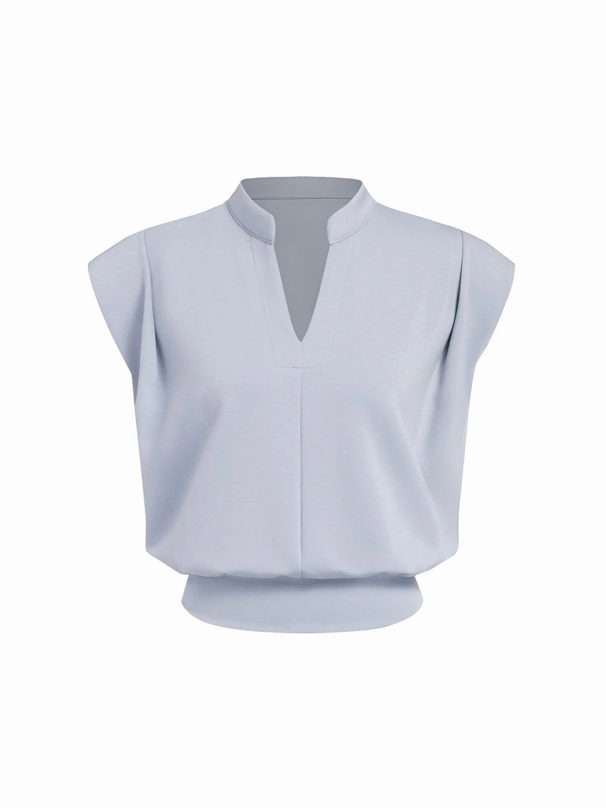 Top corto plisado de cuello en V