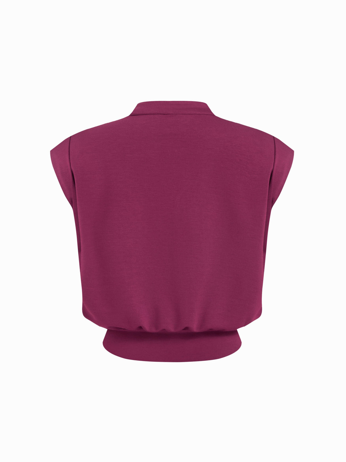 Top corto plisado de cuello en V