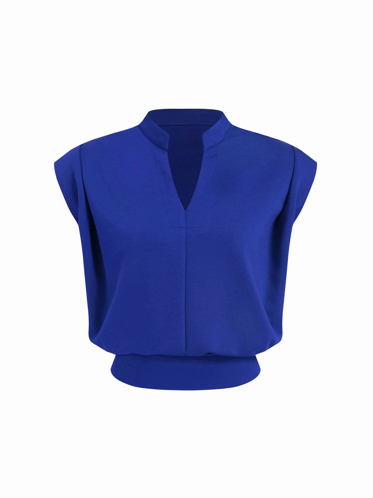 Top corto plisado de cuello en V