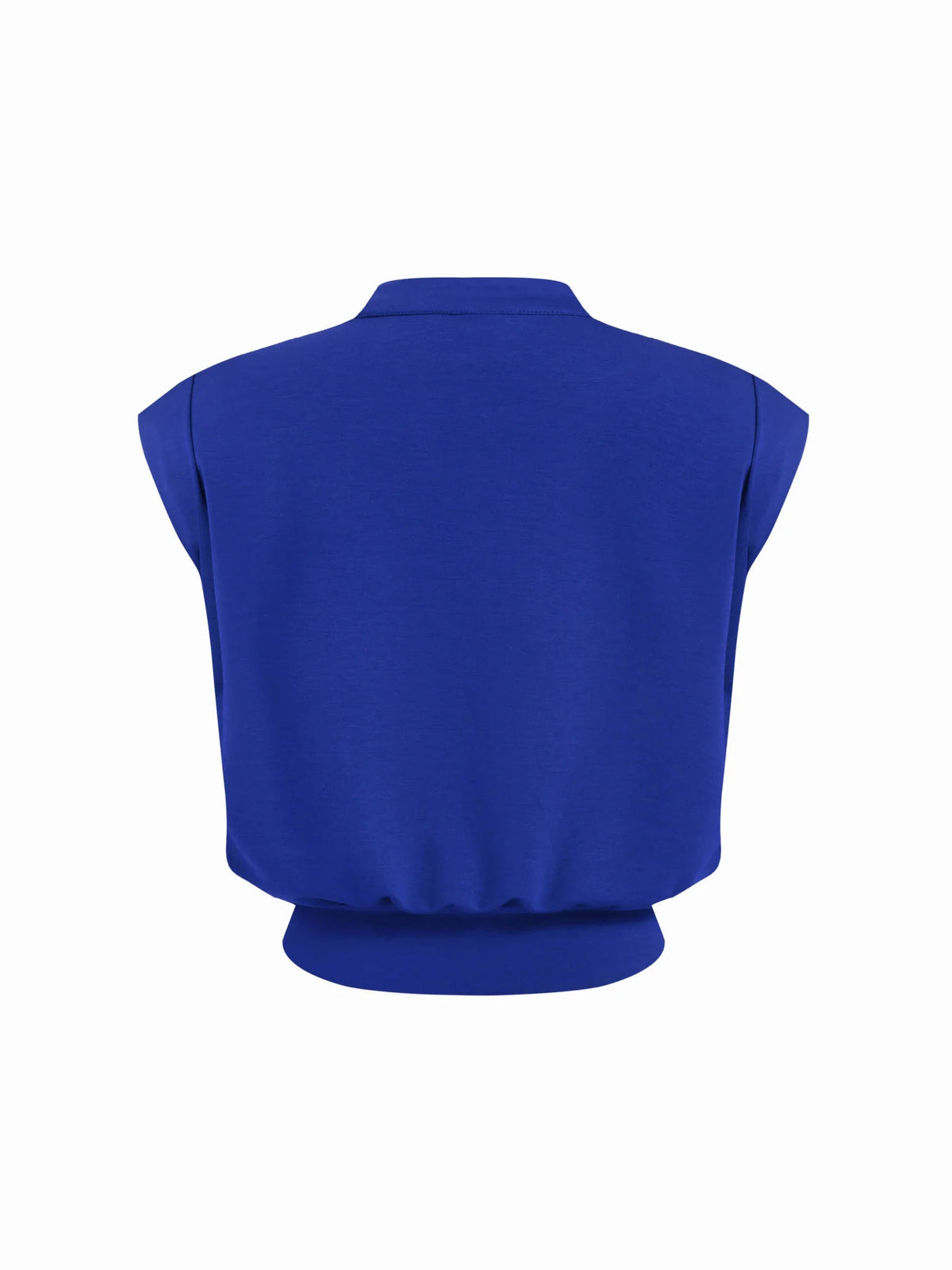 Top corto plisado de cuello en V