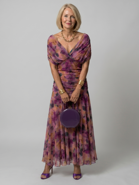 Calen™ Vestido Midi Hombros Descubiertos con Vuelo