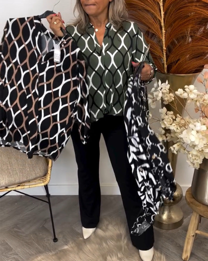 Meri™ Blusa con Estampado Gráfico