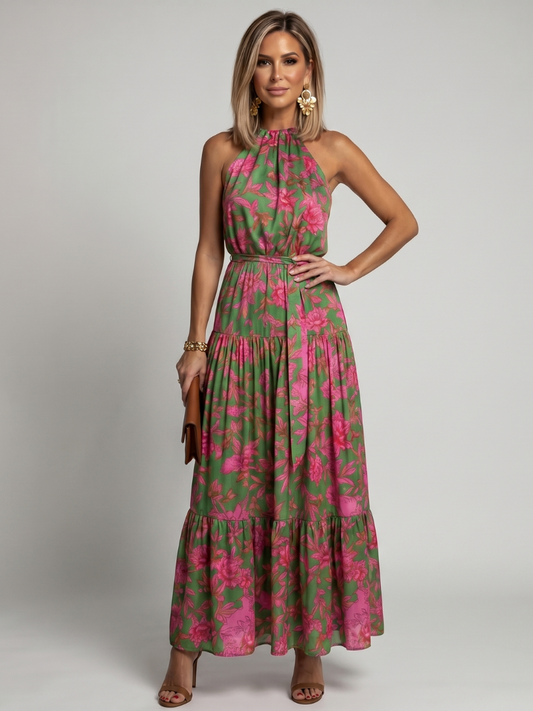 Rowen™ Vestido Midi Halter Drapeado