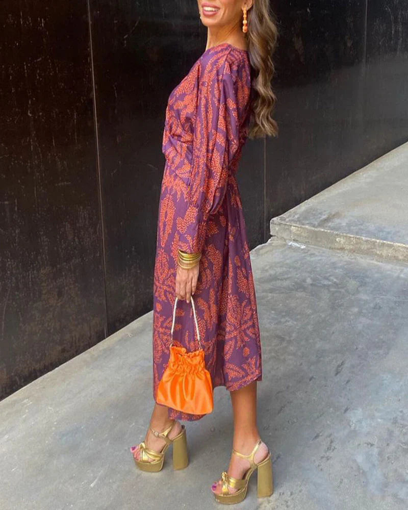 Isabel | Elegante vestido midi con delicado estampado