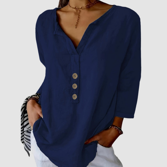 Melisa™ Blusa Casual de Algodón y Lino