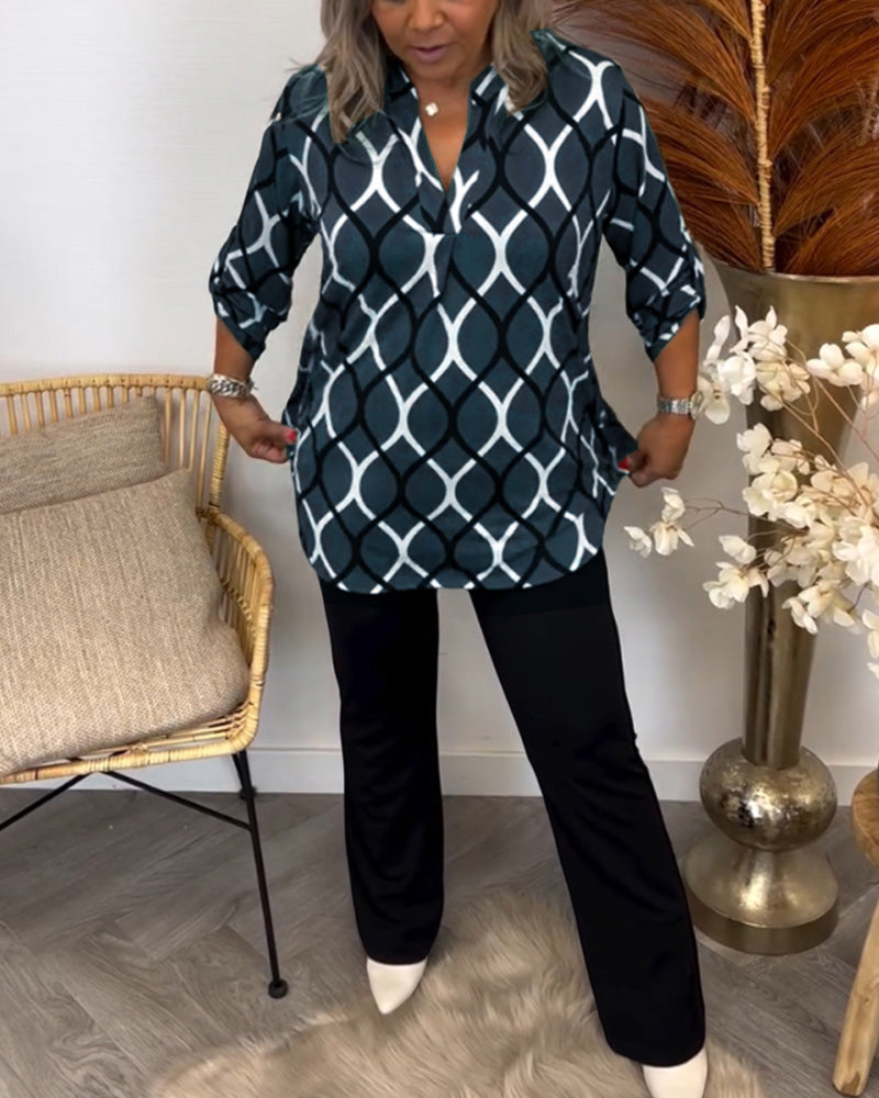 Meri™ Blusa con Estampado Gráfico