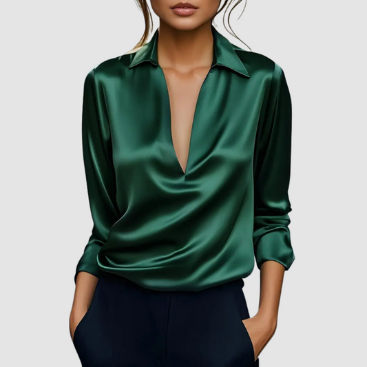 Astrid™ Blusa de Satén Elegante