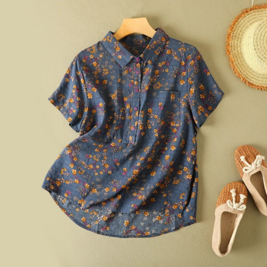 Olive™ Camisa Floral Vintage de Verano