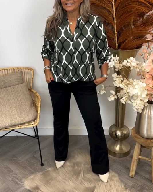 Meri™ Blusa con Estampado Gráfico