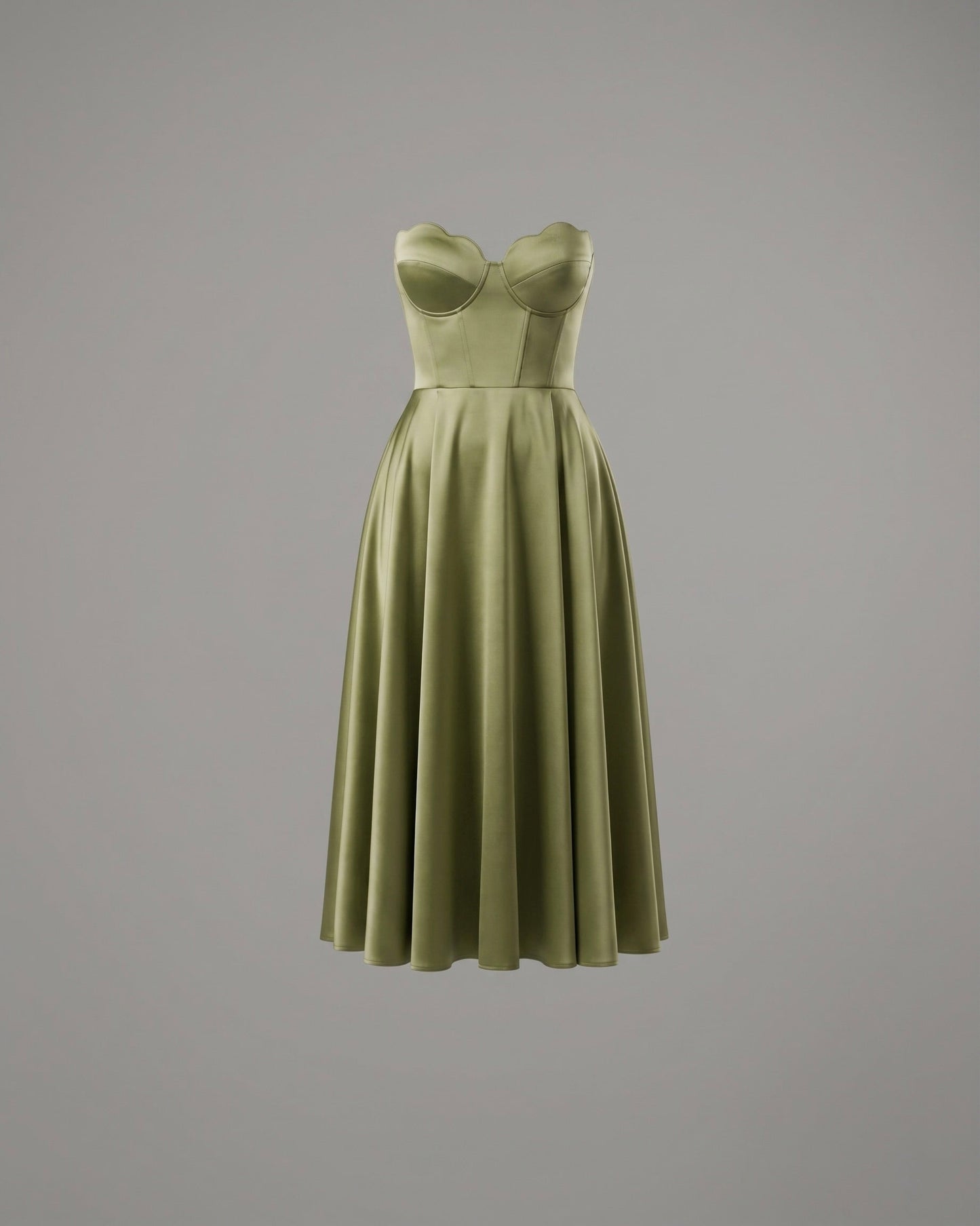 Ainoa™ | Elegante vestido midi sin tirantes