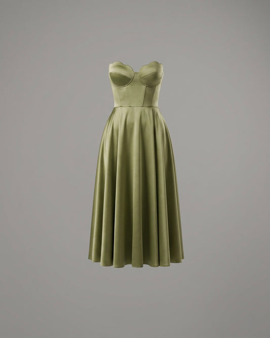 Ainoa™ | Elegante vestido midi sin tirantes