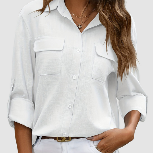 Celest™ Blusa Clásica con Bolsillo