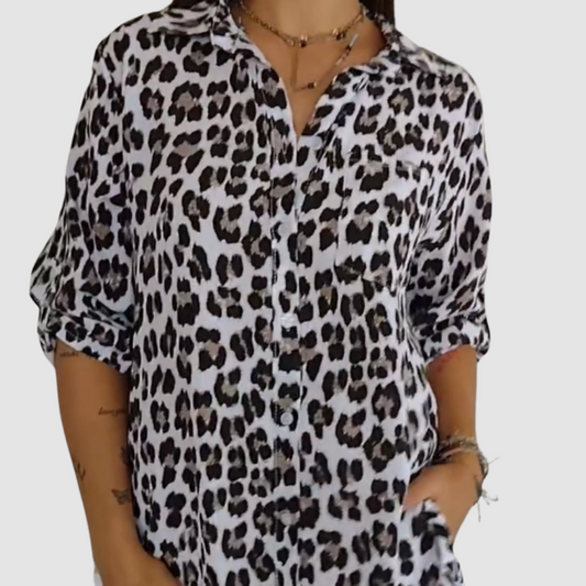 Casey™ Blusa Elegante con Estampado de Leopardo